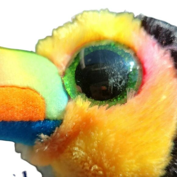 Ty Beanie Boo Beaks The Toucan Rainbow Beak Bird TySilk Nov. 16 - Picture 5 of 5